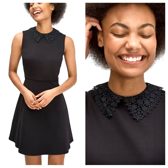 kate spade Dresses & Skirts - Kate Spade Crochet Lace Peter Pan Collar Ponte Knit Sleeveless Flare Dress